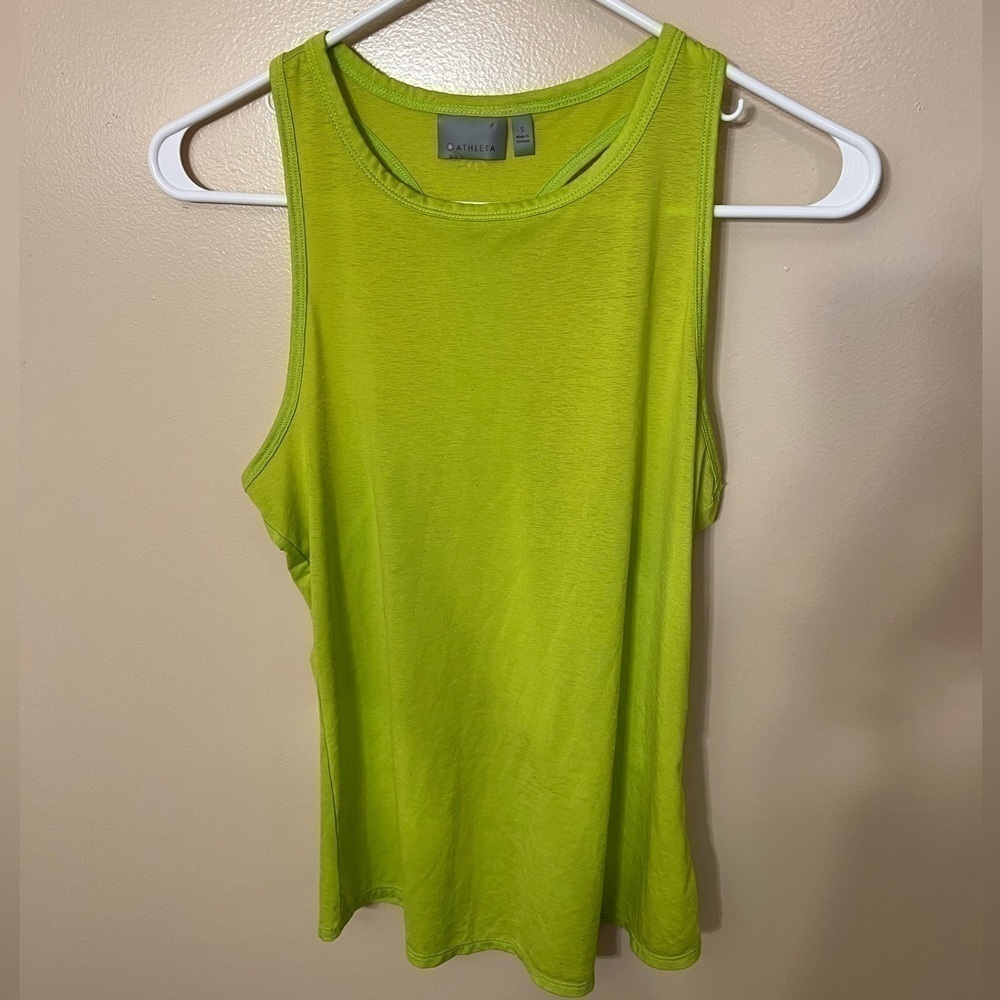 Athleta Crunch 2 Tank Racerback Top in Lime Green Sz S - Picture 2 of 6